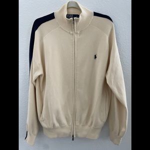 Vintage Blue Label 80s Zip Up Sweater Jacket Polo By Ralph Lauren size L